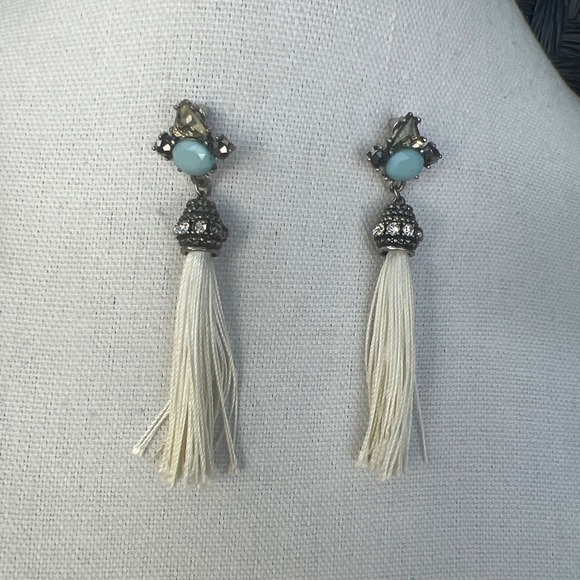 Tassel Rhinestone Earrings - Picture 2 of 4
